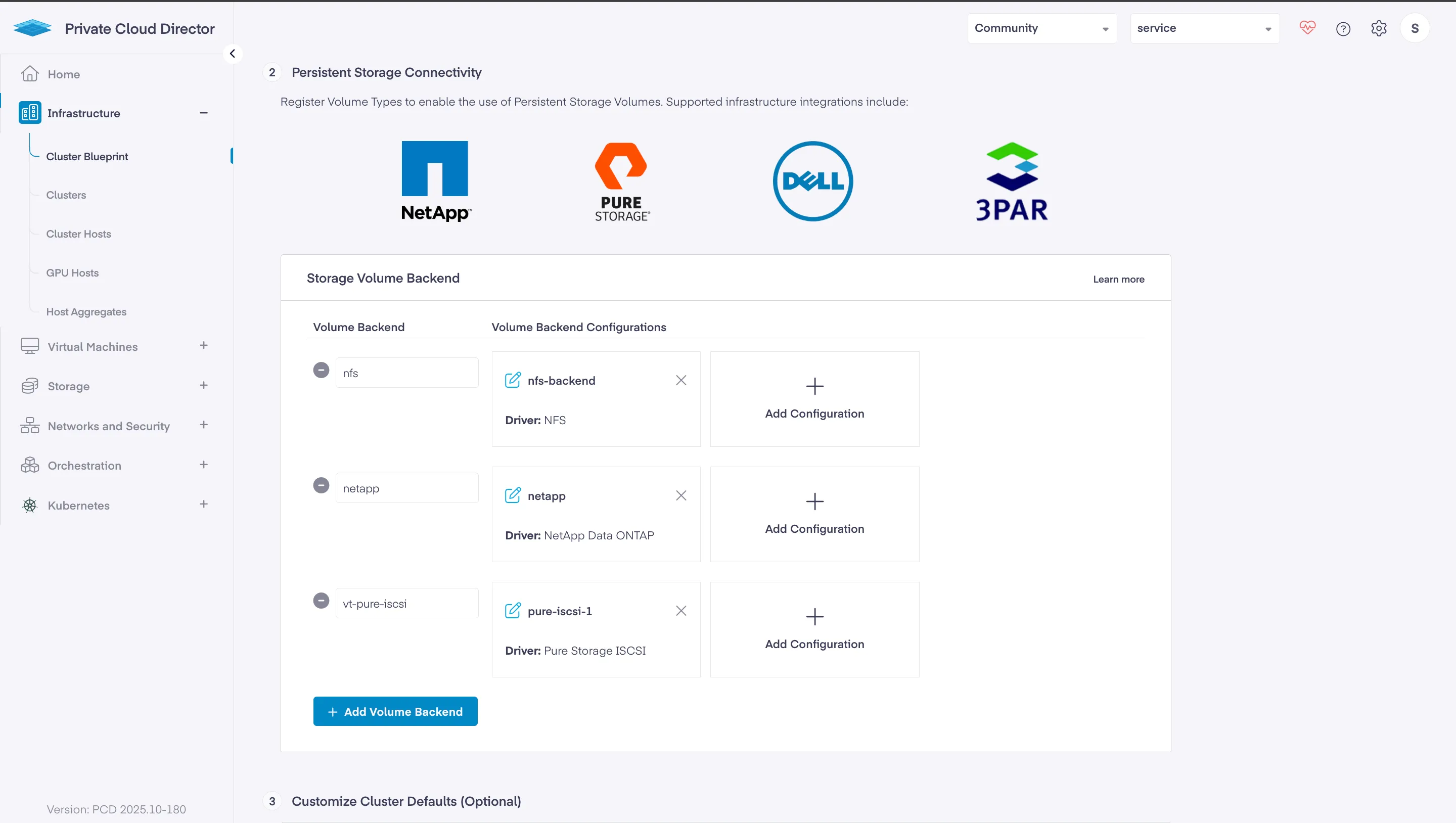 PCD Cluster Blueprint - Storage Configuration